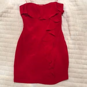Jay Godfrey Red Alfran Strapless Dress - Size 2 US
